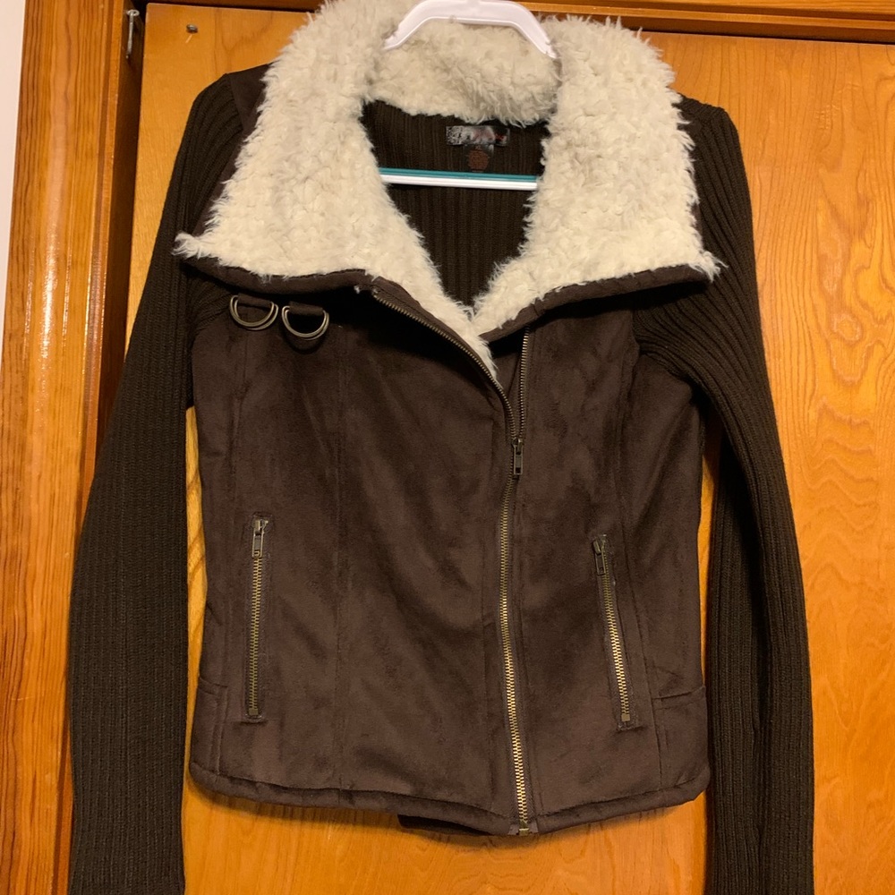 J.J. Basics suede/sweater jacket XL